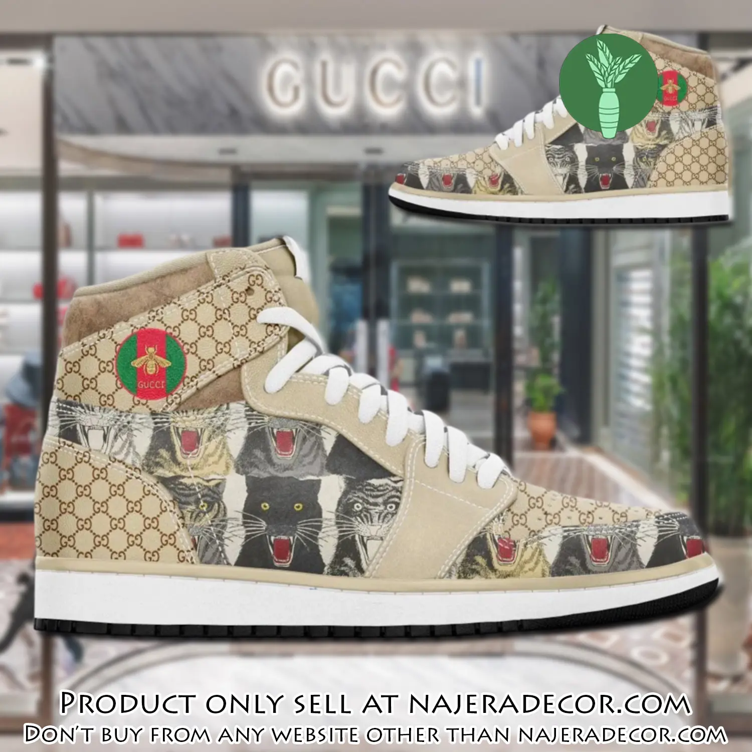 Gucci panther beige luxury brand high air jordan sneaker shoes njr1543579